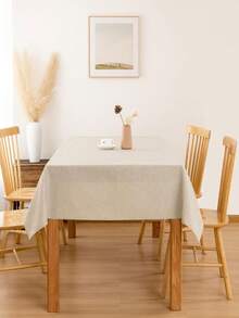 1 st minimalistisk enfärgad duk i konstlinne, slitstark tjock och rivtålig polyesterduk för matbord, lämplig för stämningsfull dekoration, café, middag, brunch, buffé, picknick, fest och mer - Beige - Visa 6