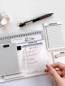 4pcs/Pack PET Multi-Functional Semi-Transparent Sticky Notes, Key Point Marking Sticky Notes, Planning Notes Grid Record Reusable Sticky Notes, Schedule Marking Sticky Notes, Grid Record Reusable Sticky Notes, Waterproof INS Creative Minimalist Sticky Notes, Memo Reusable Sticky Notes - one-size - View 11
