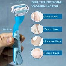 Bikini-Specific Women's Razor Triple-Layer Stainless Steel Blades Replaceable Blade Head Hair Shaver For Intimate Areas, Underarms, And Leg Hair - Multicolor - View 7