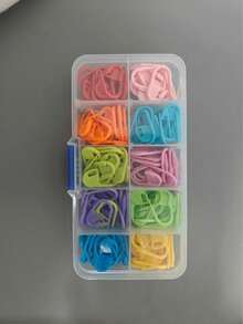1pc Crochet Stitch Markers With Storage Box, Suitable For Knitting, Crochet And Handmade Sewing Tools (10 Colors Randomly Shipped) - A - View 8