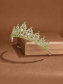 A Stylish And Exquisite Alloy Crown Suitable For Women's Wedding Party Hair Accessories - Mint Green - View 2