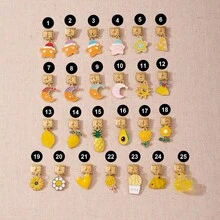 1PC Enamel Dangle Charm, 9mm Italian Modular Bracelet, 18K Gold‑Plated Alloy, Cute Cartoon DIY Jewelry Accessory For Women Girls - Macaron-colored Playful Design - View 3