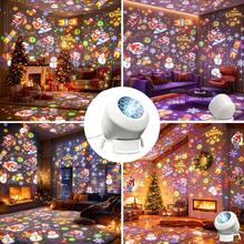 Dynamic Christmas Projection Light, LED Projector Lamp, Cool Santa Claus, Snowman, Christmas Tree, Wreath And Other Multiple Pattern Designs, 360° Rotation Adjustment, USB Powered, Create Holiday Atmosphere Decoration, Home Night Light, Portable Night Light, Suitable For Walls, Ceilings, Bedrooms And Bedside, Creative Holiday Gift - Plug-in Model - View 3