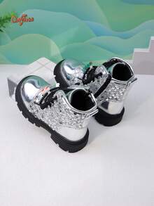 Children's Fashion Boots, Versatile For Daily Wear - Silver - View 2