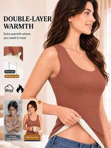 Áo vest giữ nhiệt sát nách dày dặn cho nữ, lót nỉ, giữ ấm mùa đông (Giáng Sinh) - Nhiều màu - Xem 9