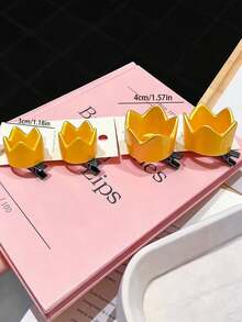 4pcs Cute Mini Crown Hair Clips, Durable And Non-Damaging, Sweet And Lovely Hair Accessories For Women And Girls, Suitable For Daily Wear, School - Multicolor - View 8