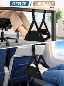 1pcsTravel Foot Hammock With Storage Bag, Adjustable Footrest For Airplane, Train & Office, Anti-Fatigue Foot Rest, Long Distance Travel Accessories - Multicolor - View 5