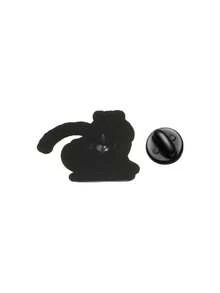 1 chiếc ghim cài áo tráng men hình gấu mèo tinh nghịch hài hước, phong cách retro đen trắng, phụ kiện cho quần áo và túi xách - Nhiều màu - Xem 10