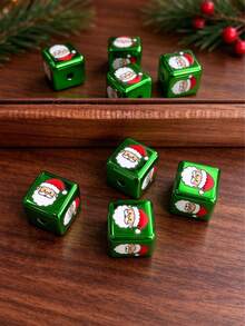 10pcs Santa Claus Square Beads, 4 Colors Electroplated Cube Loose Beads For DIY Jewelry Making Bracelets Necklaces Christmas Holiday Craft Materials - Santa Claus Block - View 8