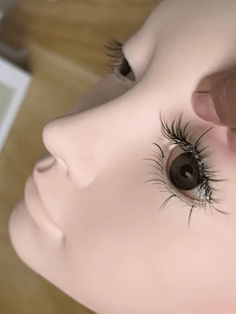 Eyelash Practice Head For Beginners, 3-Layer Reusable Eyelash Extension Training, Makeup And Massage Training Supplies, High Quality And Soft - Multicolor - View 1