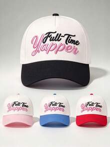 1pc Two-Tone Gorras Para Mujer Full-Time Yappen Embroidered Hats For Women Baseball Cap Adjustable Design Great For Travel Parties And Sun Protection - Multicolor - View 2