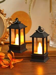 1PC Mini Retro Decoration Lantern Light For Home Decoration, With Battery, Indoor Room Desktop Decoration Night Light, Mini Wind Light, Suitable For Holiday, Party, Wedding Decoration, Bedroom Decoration LED Candle Light,Chrismas Decor Light - House-shaped Lantern - View 9
