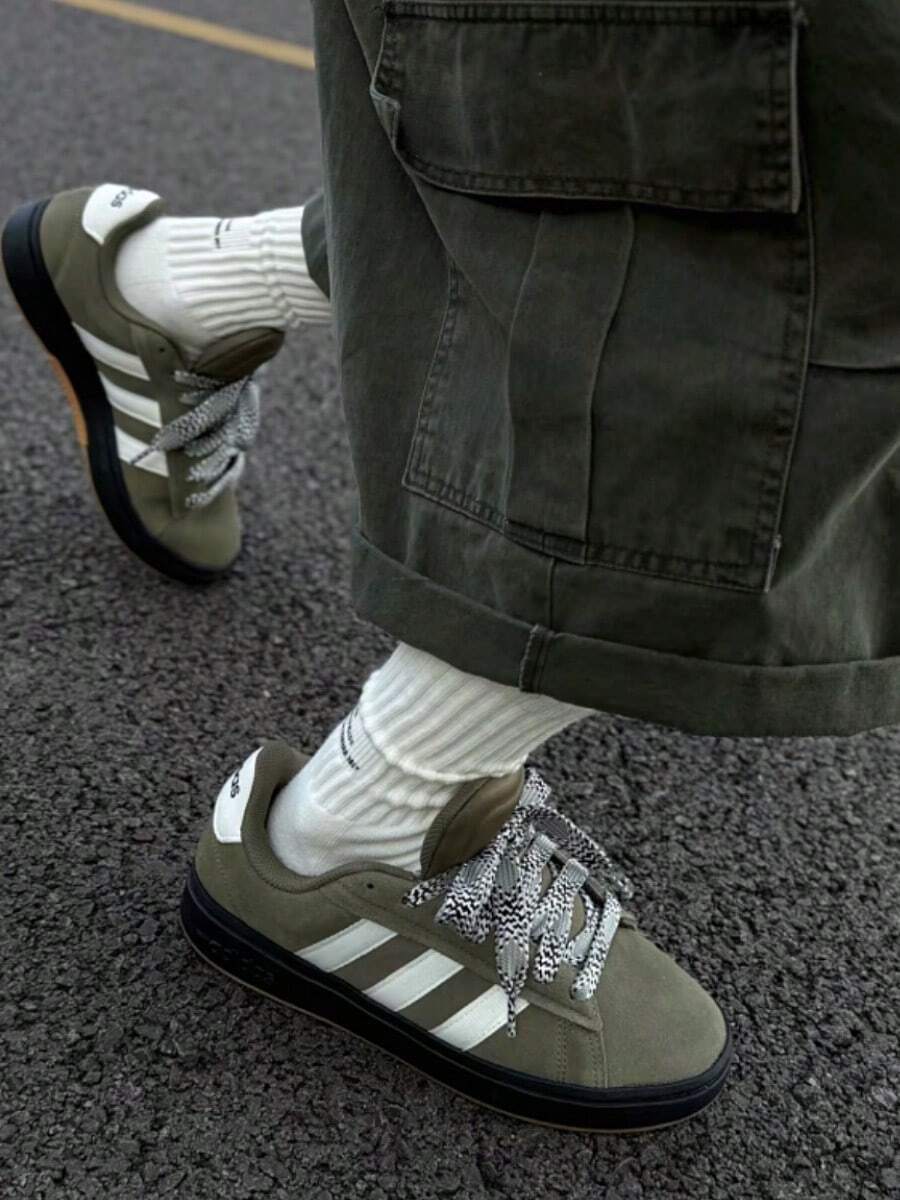 Sepatu Sneakers Low-top adidas GRAND COURT ALPHA 00S Rebound Cushioned untuk Pria, Putih/Hijau/Hitam - putih, hijau dan hitam - View 1