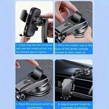 Suporte de Telefone Antichoque para Carro - Braço Longo, Ventosa, Rotação 360° - A - Visão 6