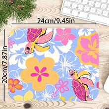 1pc Colorful Sea Turtle Floral Mouse Pad, Tropical Flowers And Ocean Turtle Pattern Extended Desk Mat For Home Office And Gaming, Sizes S/M/L/XL - View 9