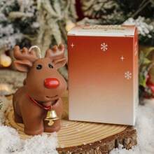 21pcs Reindeer Silicone Candle Mold With Gold Bells, DIY Christmas Plaster Resin Handmade Craft Tools, Christmas Decor Winter Gift, Aromatherapy Candle Making Kit - A - View 2
