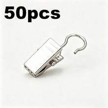 10/50pcs Black Curtain Ring Clips, Mini Curtain Clips Hooks, Curtain Hanging Clips Rings, For Hanging Curtains, Bows, Hats, Curtain Rings, Hanging Curtains, String Lights, Curtains, Party Decorations - Multiple Styles - View 10