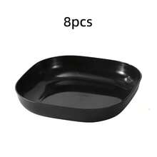 2/5/8/10/12pcs Black Reusable Square Plates, Lightweight Deep Dish, Unbreakable, Suitable For Home, Kitchen, Restaurant, Dorm, Camping And Picnic, Can Be Used As Dinner Plate, Salad Plate, Snack Bowl - Black - View 13