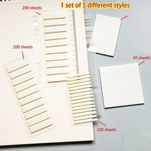 5-Piece White Style Combination Set Square-Shaped Index Labels PET Semi-Transparent Sticky Notes Multi-Color Series Marker Tabs Student Textbook Record Stickers Reading Notebook Memo Tabs School Supplies Back To School Supplies Ultra-Thin Index Tabs - one-size - View 1