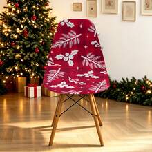 1/2/4/6pcs Christmas Print Shell Chair Cover, Decorative Dust-Proof Elastic Full Cover, Removable And Washable - Multi-color - View 10
