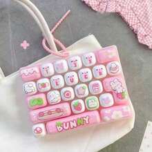 1pc Creative Cute New Happy Non-Stop 26-Key Stress Relief Button Toy Keychain, Children's Bag Charm Pendant, Random Shipment, Random Label Color - Multicolor - View 4