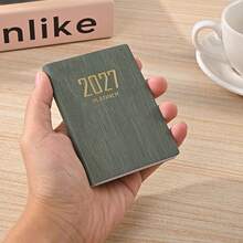 2027 A7 English Planner, 64 Sheets 128 Pages Slim Weekly Calendar Notebook, 365 Days Daily Planner Annual Calendar, PU Leather Cover Mini Portable Pocket Daily Schedule Book - A7 - View 12