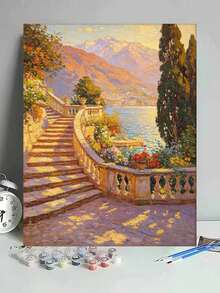 Paint By Numbers Beautiful Scenery Kit For Adults Frameless Acrylic Canvas Art, DIY Home Decor, Great Gift Idea For Birthdays, Holidays Gifts. - Sets - View 2