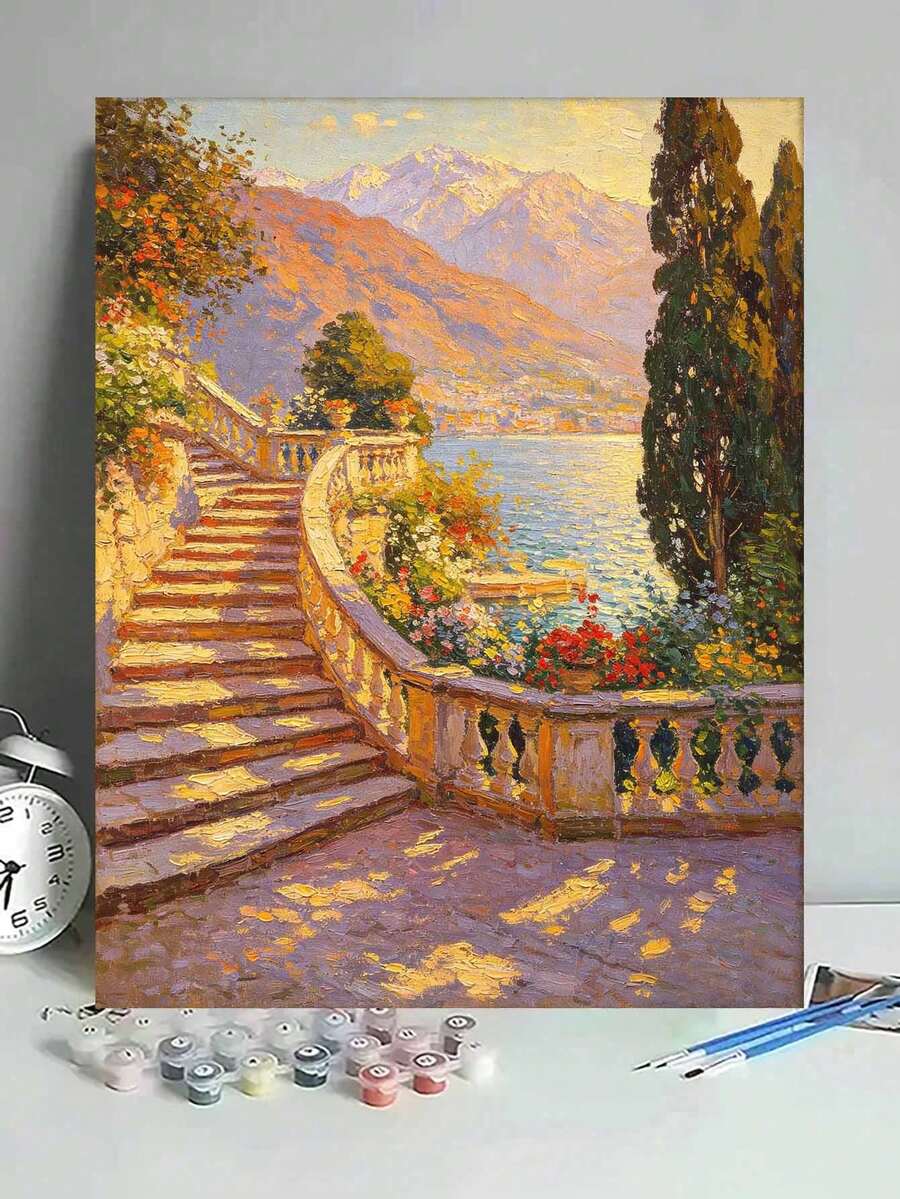 Paint By Numbers Beautiful Scenery Kit For Adults Frameless Acrylic Canvas Art, DIY Home Decor, Great Gift Idea For Birthdays, Holidays Gifts.