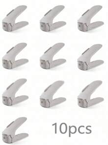 1/5/10/18pcs Double Layer Adjustable Height Shoe Rack Storage Box, Closet Shoe Organizer, Suitable For Entryway, Hallway, Living Room, Bedroom, Bathroom, Space-Saving Height, Stackable Shoe Tray, Plastic Shoe Storage Rack, Shoe Cabinet Layered Storage Shelf, Dorm Shoe Organizer, Home Space-Saving Shoe Tray, Universal Storage Rack For Sneakers And High Heels - Multicolor - View 11