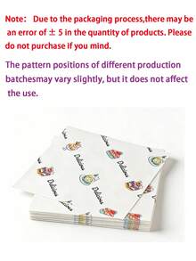 200pcs Minimalist Cardstock Style Bread Mat Paper, Oil-Resistant Wax Baking Paper, Suitable For Cake, Cookie, Food Packaging, Gift Wrapping, Valentine's Day, Christmas, Holiday Party, Kitchen Baking Supplies, Fits Various Events, Fits Wedding Events, Ideal Gift, National Day Gift, National Day School Gift, Saudi National Day Gift, Fits Saudi Arabia National Day Events - Multicolor - View 3
