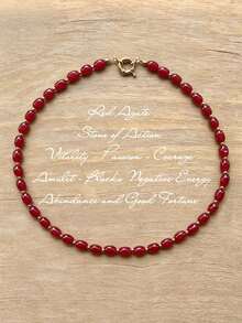 Natural Red Agate Gemstone Necklace - A Gift Of Spiritual Protection - Red Agate - View 5