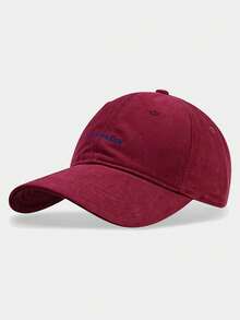 1pc Letter "Passion" Embroidered Baseball Cap, Unisex Couple Style, Solid Color Soft Top Hat, Adjustable Curved Brim - Multicolor - View 18