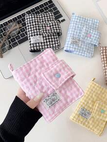 1 PC Fabric Grid M5 Loose Leaf Storage Book, Student Star Chasing 3-Inch Small Card Photo Album, High Aesthetic Value Hand Account Book Shell - Multicolor - View 3