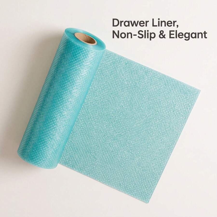 1 Roll Light Blue Raised Dot Style, EVA Cabinet Liner, Waterproof, Oil Proof, Moisture-Proof, Dustproof, Anti Slip, Easy To Clean, Fresh And Simple Style, Drawer Pad, Suitable For Cabinet Refrigerators, Party And Christmas Decorations.