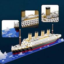 500pcs Classic Luxury Cruise Ship Large Model, Miniature Mini Building Block Set 3D Model, Creative Decompression Assembly Building Block Collectible Ornament Birthday Gift, Is An Ideal Collectible, Building Block Assembly Tools/Tweezers-Christmas Gift - Multicolor - View 2