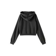 Autumn/Winter New Elegant Fashion High-Weight Napoleon Double-Breasted Zipper Hooded Sweatshirt Warm Jacket - Dark Grey - View 6