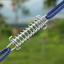 1pc/3pcs/5pcs Heavy Duty Rust-Proof Stainless Steel Shock Absorbing Spring Hooks, Tension Buffer Connectors, Suitable For Tent Canopy Ropes, Ground Stakes, Hammocks, Pet Leashes, Backyard BBQ Awnings, Outdoor Camping Accessories - Multicolor - View 9