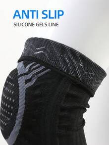 VBOSI 1pc Knee Support Sleeve With Rotatable Adjustment Dial And Side Straps, Breathable Elastic Knitted Knee Pad With Silicone Patella Ring, Suitable For Running, Gym, Fitness, Basketball And Daily Training - Multicolor - View 4
