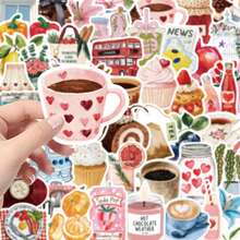 50pcs Inspirational Aesthetic Stickers, Vintage Vinyl Stickers, Suitable For Laptop Water Bottle Journal Scrapbooking, DIY Decals. - Multicolor - View 4