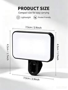 DUONENG Portable Clip-On LED Fill Light, Suitable For Action Photography, 3 Lighting Modes, Adjustable Brightness And Angle, USB Interface, Compatible With Laptop/Phone/Tablet/Zoom Meetings/Makeup, Suitable For Selfie And Live Streaming, Portable Light - one-size - View 10