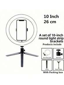 10 Inch Ring LED Selfie Fill Light, Suitable For Phone Live Streaming, Makeup Photography, Ring Light And Tripod Sold Separately, Suitable For Photography, Online Meetings And Live Streaming - A - View 6