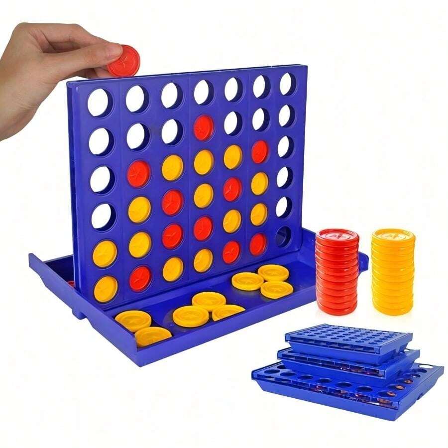 Permainan Papan Klasik Empat-Dalam-Satu Baris, Connect Four, Permainan Pesta, Permainan Hiburan Seru, Permainan Pertempuran Multipemain, Catur Berbaris - MultiWarna - View 1