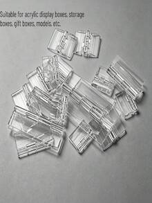 18pcs Acrylic Transparent Hinge, No-Drill Seamless Small Hinges, Suitable For Gift Box Handcraft Mechanism, Model Scene Small Doors, Storage Transparent Box Lid, Music Box, Display Box - Set - View 7