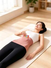 Yoga Double-Pocket Thermal Waist Warmer With Pocket, Stomach-Warming, Breathable, Front-And-Back Cold-Protection, Seamless Waist Support - Multicolor - View 6