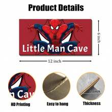 Disney 1pc New Spider-Man Boy Room Decor, Bedroom Wall Decoration Hanging Sign, Hero Theme Decoration, Christmas Decor, Avengers Party Thanksgiving Decorations For Home - A - View 2