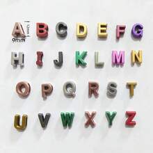 100pcs 12mm Acrylic Electroplated Mixed Color Random A-Z Letter Beads, Handmade Beading Material For Jewelry Making Bracelets And Necklaces - Multicolor - View 4