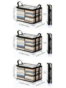 Transparent PVC Foldable Storage Box, Book Organizer Container, Large Capacity Clothing Storage Bin, Foldable Bookshelf Bag, Plastic Transparent Bag, Toy/Clothing Storage Container, College Dorm Essential, Closet Organizer, Halloween/Christmas Gift Storage Box - Multicolor - View 9