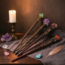 1PC Natural Raw Amethyst Magic Scepter, Fairy Lucky Crystal Wand, Spiritual Gem Stick, Witch Magic Wand, Creative Home Tabletop Decoration Gift For - Magic Wand - View 3