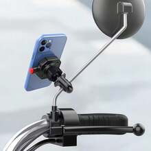 1PC Motorcycle Phone Mount One-Click Quick Release, Electric Bike/Bicycle Rearview Mirror Handlebar Phone Holder, Cycling Navigation Mount, Shockproof Anti-Slip Stable Design, Compatible With Multiple Models, Universal For Various Smartphones - Multicolor - View 6