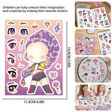 8pcs Creative Expression Collage Sticker Set, Chibi Character Base Cards With Eyes, Lips And Small Decorative Stickers, Freely Combine And Change Facial Expressions And Makeup, Rich Colors Restore Art Style, Pre-Cut Design For Easy Peeling, Suitable As Planner Decoration Material, Desktop Creative Stickers, Leisure Craft Supplies, Immersive Character Design Creation, Freely Adjust Facial Features To Create Unique Characters, Rich Accessories Unlock Diverse Styles, Relaxing And Stress-Relieving, Inspire Creative Inspiration, Enjoy The Fun Of Handmade Collage. - Multicolor - View 7
